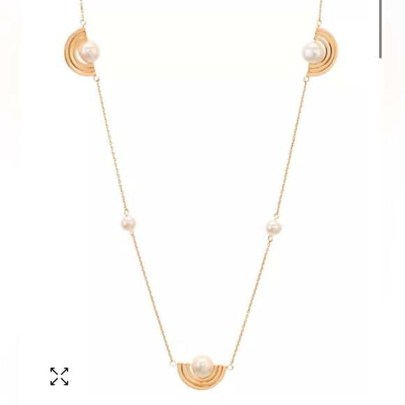 Tory Burch Spinning Cultured Freshwater Pearl Rosary Necklace, 35" nwt - Picture 1 of 5